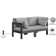 Meridian Furniture Nizuc Grey Outdoor Patio Modular Sofa