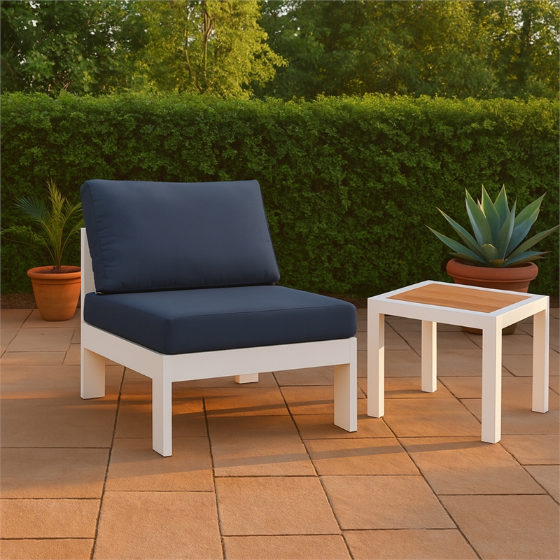 Meridian Furniture Nizuc Navy Outdoor Patio Armless Chair