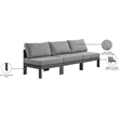 Meridian Furniture Nizuc Grey Outdoor Patio Modular Sofa