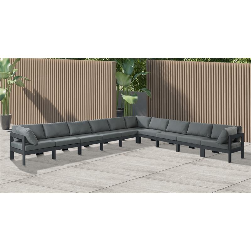 Meridian Furniture Nizuc Grey Outdoor Patio Modular Sectional