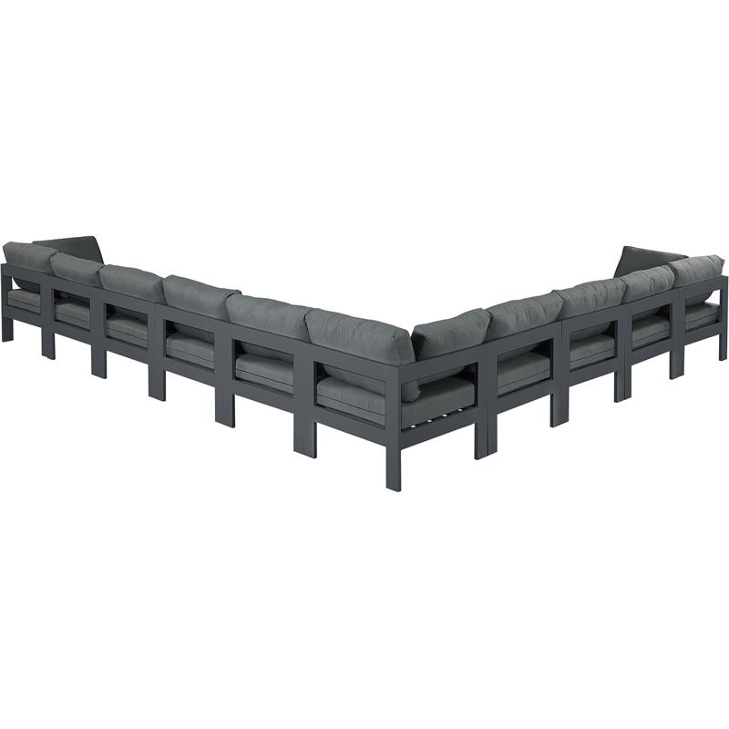 Meridian Furniture Nizuc Grey Outdoor Patio Modular Sectional