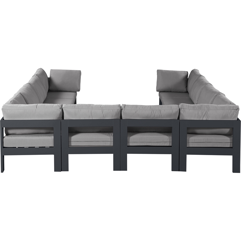Meridian Furniture Nizuc Grey Outdoor Patio Modular Sectional