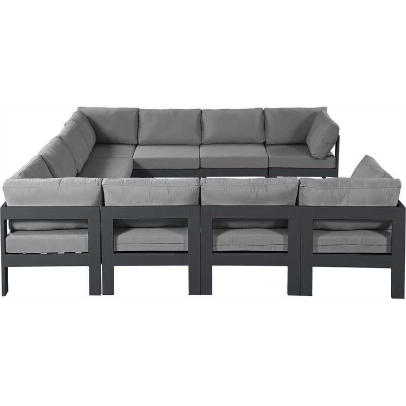 Meridian Furniture Nizuc Grey Outdoor Patio Modular Sectional