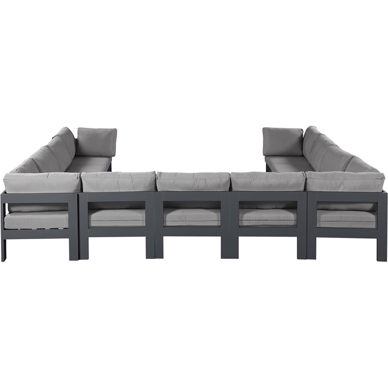 Meridian Furniture Nizuc Grey Outdoor Patio Modular Sectional