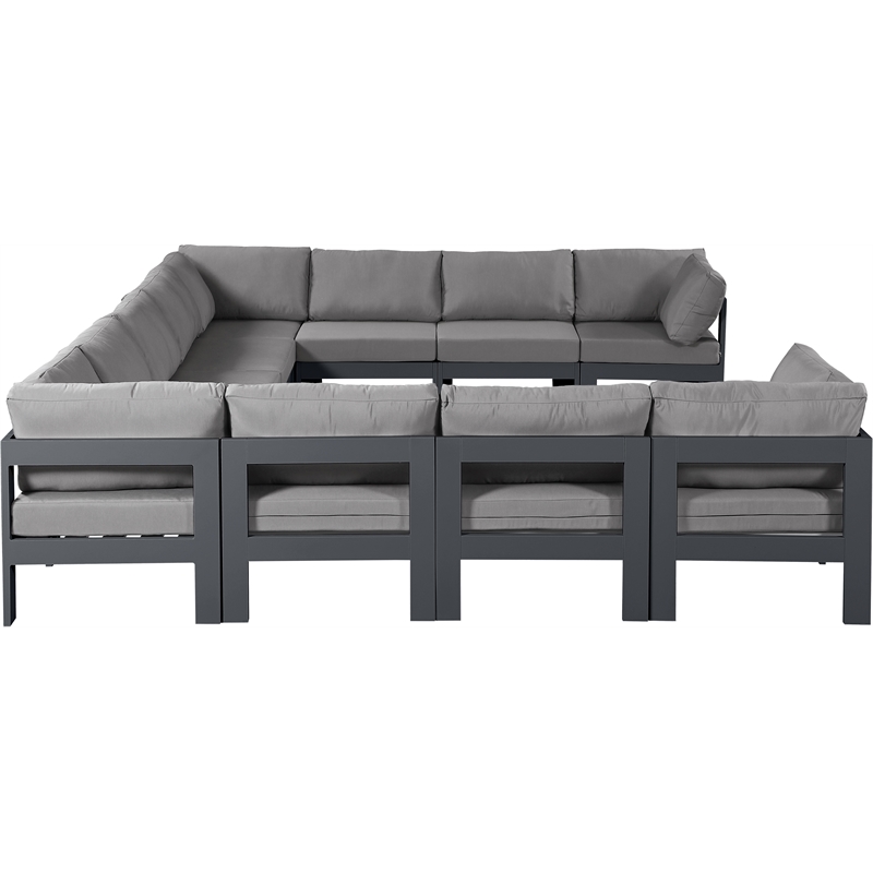 Meridian Furniture Nizuc Grey Outdoor Patio Modular Sectional