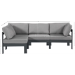Meridian Furniture Nizuc Grey Outdoor Patio Modular Sectional