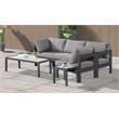 Meridian Furniture Nizuc Grey Outdoor Patio Modular Sectional
