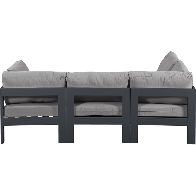 Meridian Furniture Nizuc Grey Outdoor Patio Modular Sectional
