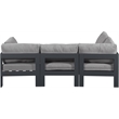 Meridian Furniture Nizuc Grey Outdoor Patio Modular Sectional