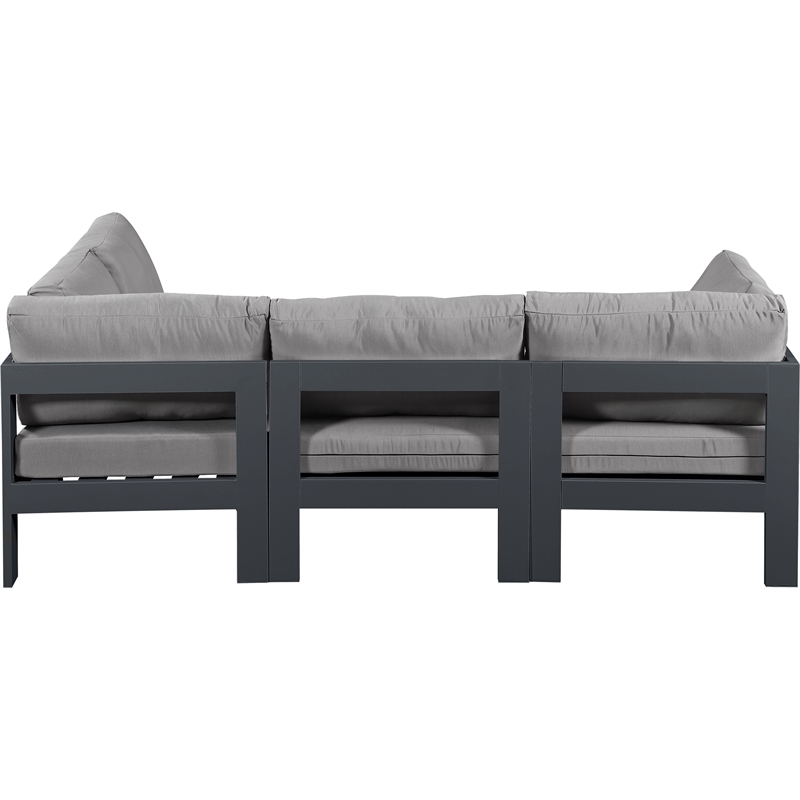 Meridian Furniture Nizuc Grey Outdoor Patio Modular Sectional