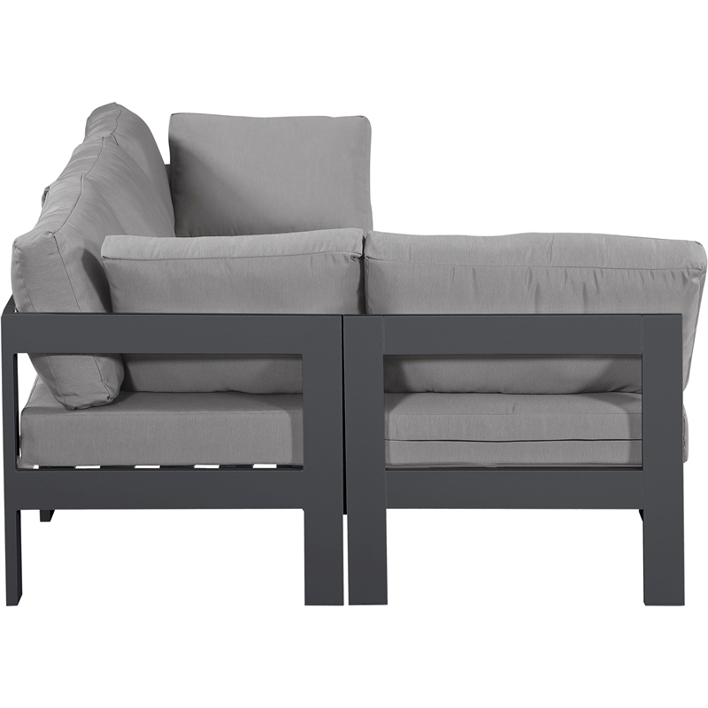 Meridian Furniture Nizuc Grey Outdoor Patio Modular Sectional