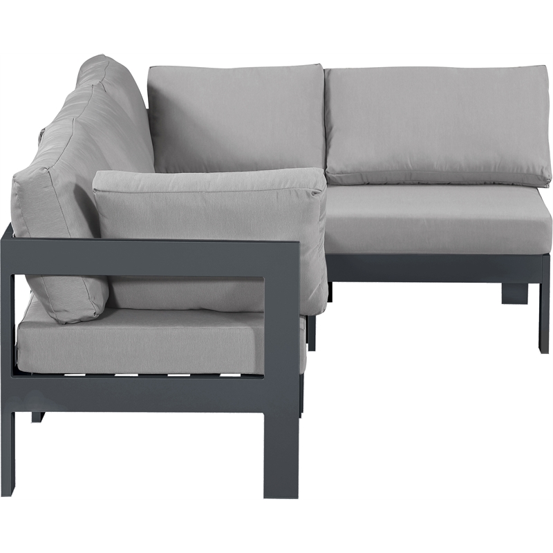 Meridian Furniture Nizuc Grey Outdoor Patio Modular Sectional