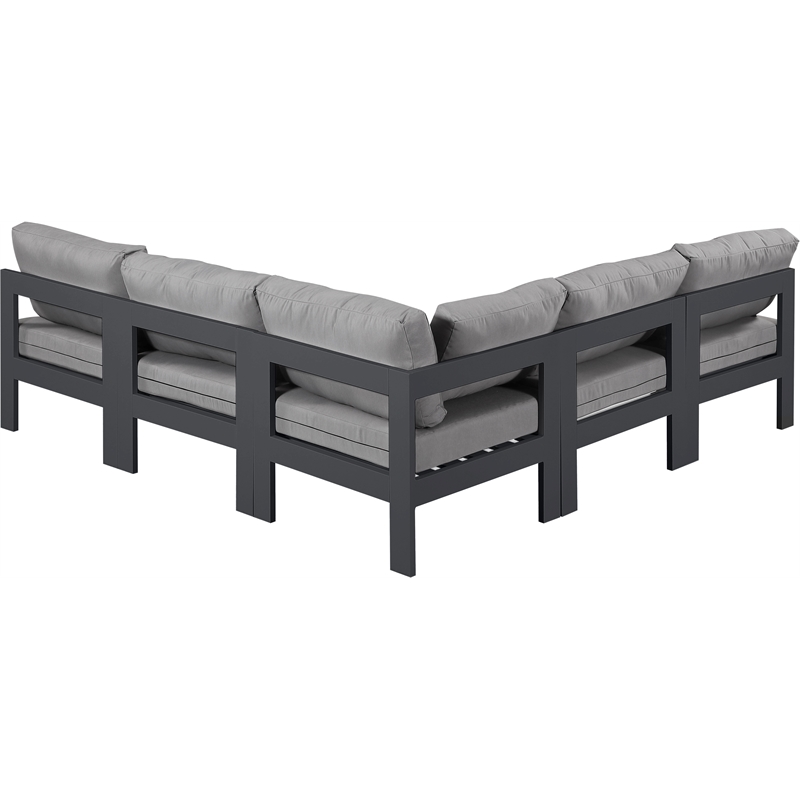 Meridian Furniture Nizuc Grey Outdoor Patio Modular Sectional