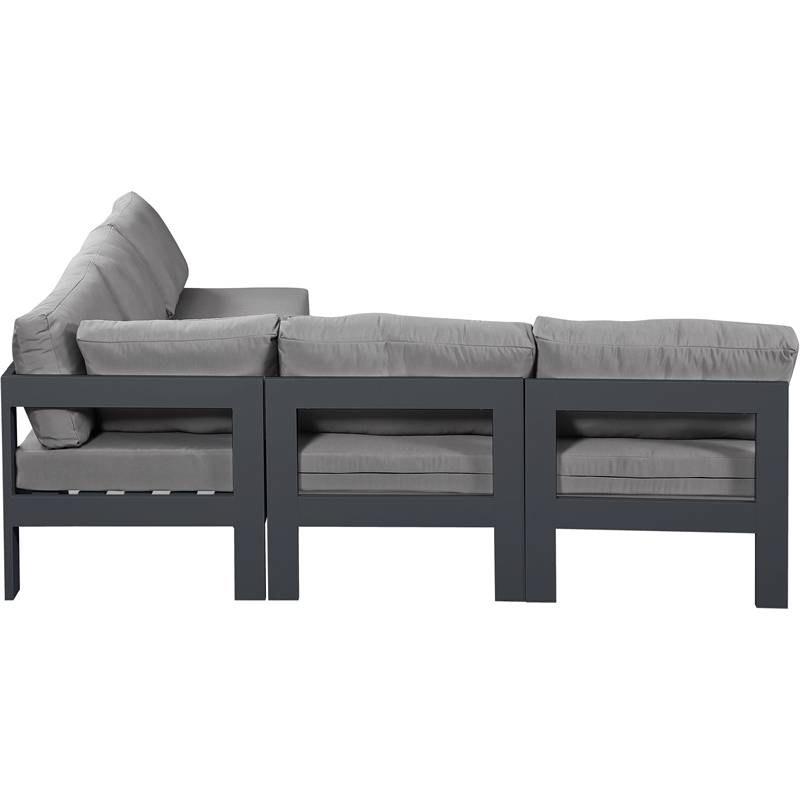 Meridian Furniture Nizuc Grey Outdoor Patio Modular Sectional