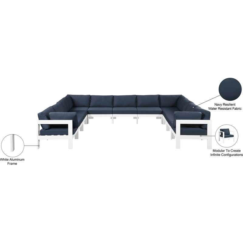 Meridian Furniture Nizuc Navy Outdoor Patio Modular Sectional
