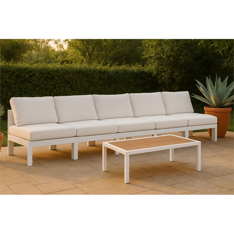 Meridian Furniture Nizuc White Outdoor Patio Modular Sofa