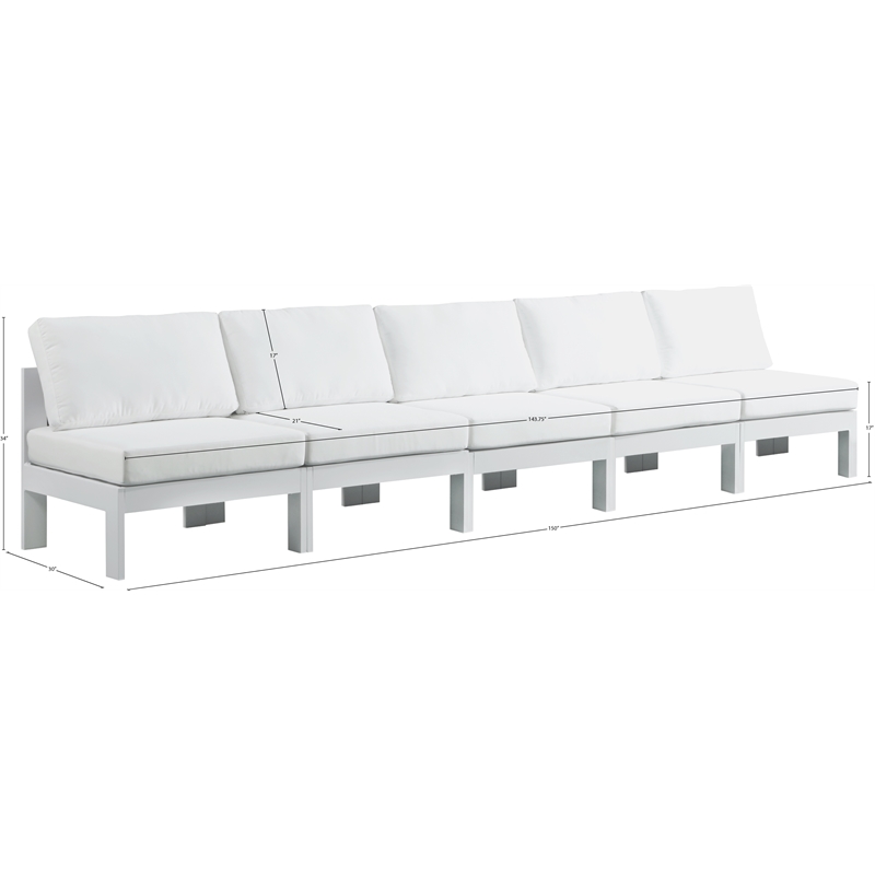 Meridian Furniture Nizuc White Outdoor Patio Modular Sofa