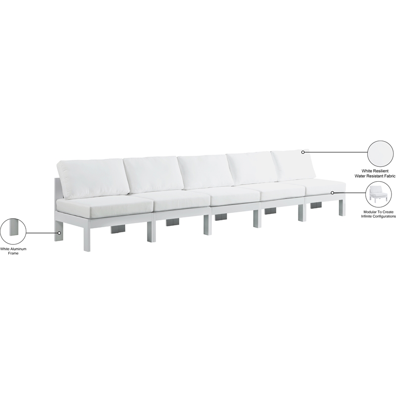 Meridian Furniture Nizuc White Outdoor Patio Modular Sofa