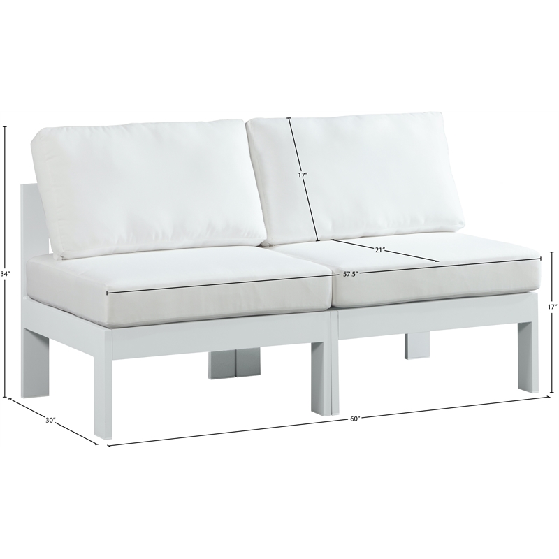 Meridian Furniture Nizuc White Outdoor Patio Modular Sofa