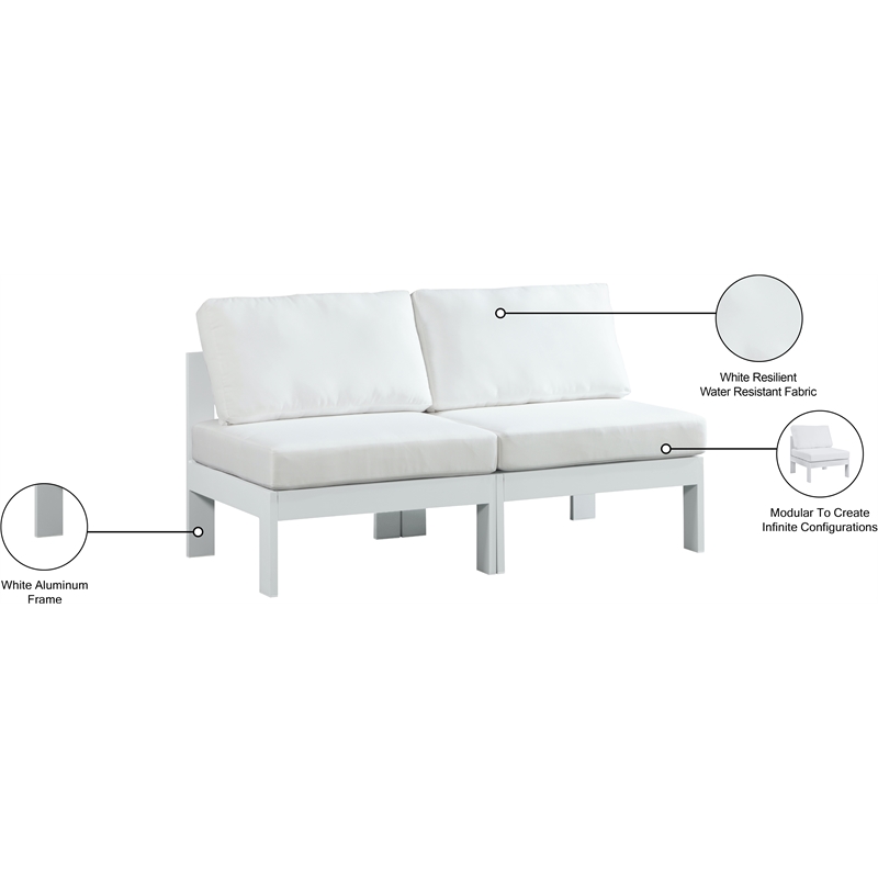 Meridian Furniture Nizuc White Outdoor Patio Modular Sofa