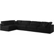 Meridian Furniture Serene Black Linen Fabric Deluxe Modular Sectional