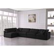 Meridian Furniture Serene Black Linen Fabric Deluxe Modular Sectional