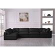 Meridian Furniture Serene Black Linen Fabric Deluxe Modular Sectional