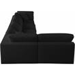 Meridian Furniture Serene Black Linen Fabric Deluxe Modular Sectional