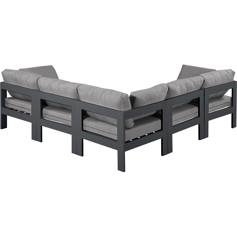 Meridian Furniture Nizuc Grey Outdoor Patio Modular Sectional