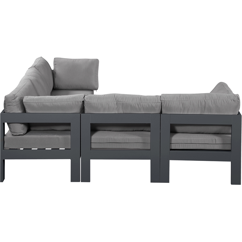 Meridian Furniture Nizuc Grey Outdoor Patio Modular Sectional