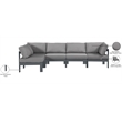 Meridian Furniture Nizuc Grey Outdoor Patio Modular Sectional