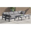 Meridian Furniture Nizuc Grey Outdoor Patio Modular Sectional
