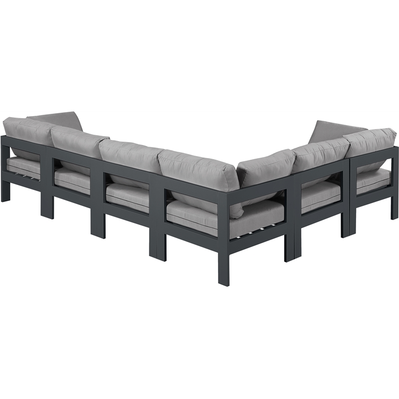 Meridian Furniture Nizuc Grey Outdoor Patio Modular Sectional