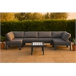 Meridian Furniture Nizuc Grey Outdoor Patio Modular Sectional
