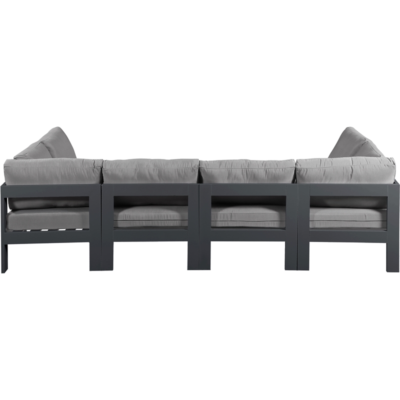 Meridian Furniture Nizuc Grey Outdoor Patio Modular Sectional