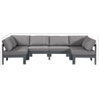 Meridian Furniture Nizuc Grey Outdoor Patio Modular Sectional