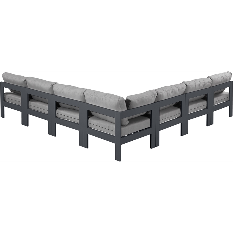 Meridian Furniture Nizuc Grey Outdoor Patio Modular Sectional