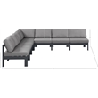 Meridian Furniture Nizuc Grey Outdoor Patio Modular Sectional