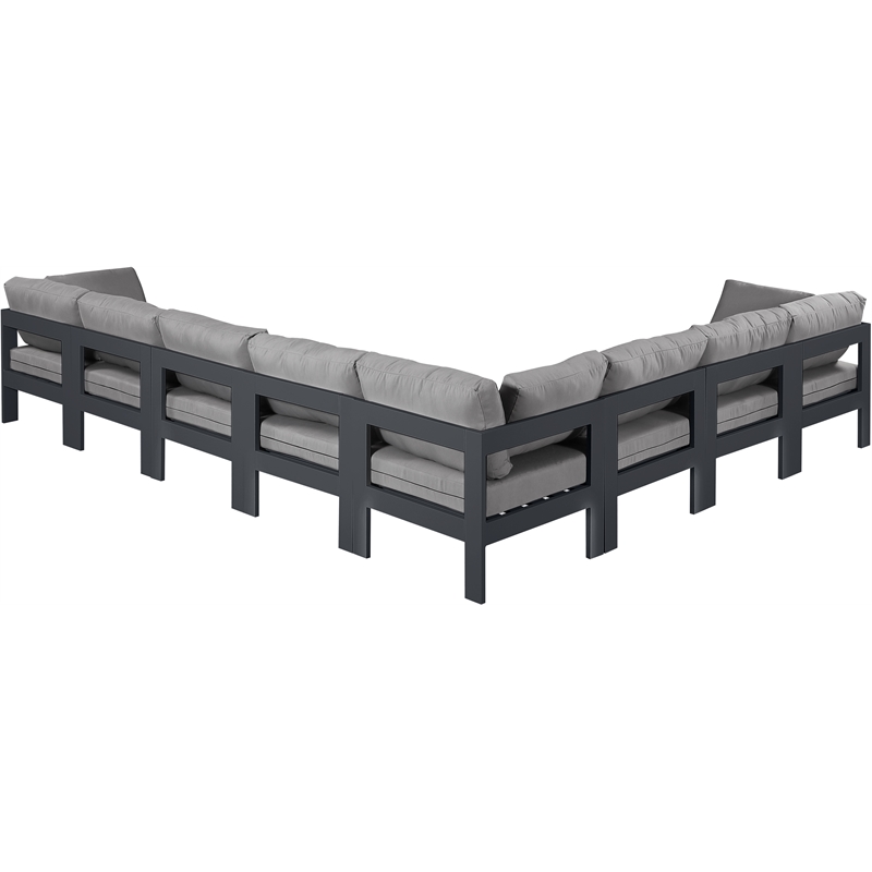 Meridian Furniture Nizuc Grey Outdoor Patio Modular Sectional