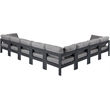 Meridian Furniture Nizuc Grey Outdoor Patio Modular Sectional