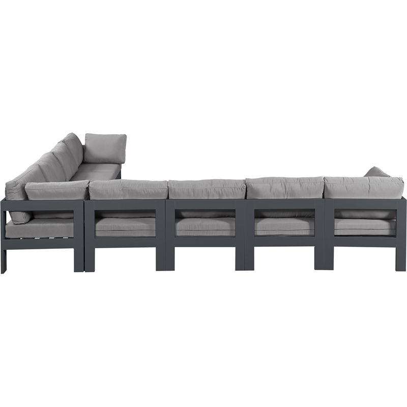 Meridian Furniture Nizuc Grey Outdoor Patio Modular Sectional