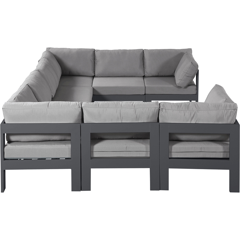 Meridian Furniture Nizuc Grey Outdoor Patio Modular Sectional