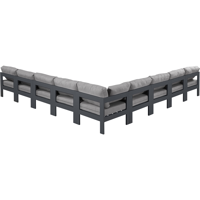 Meridian Furniture Nizuc Grey Outdoor Patio Modular Sectional