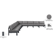 Meridian Furniture Nizuc Grey Outdoor Patio Modular Sectional