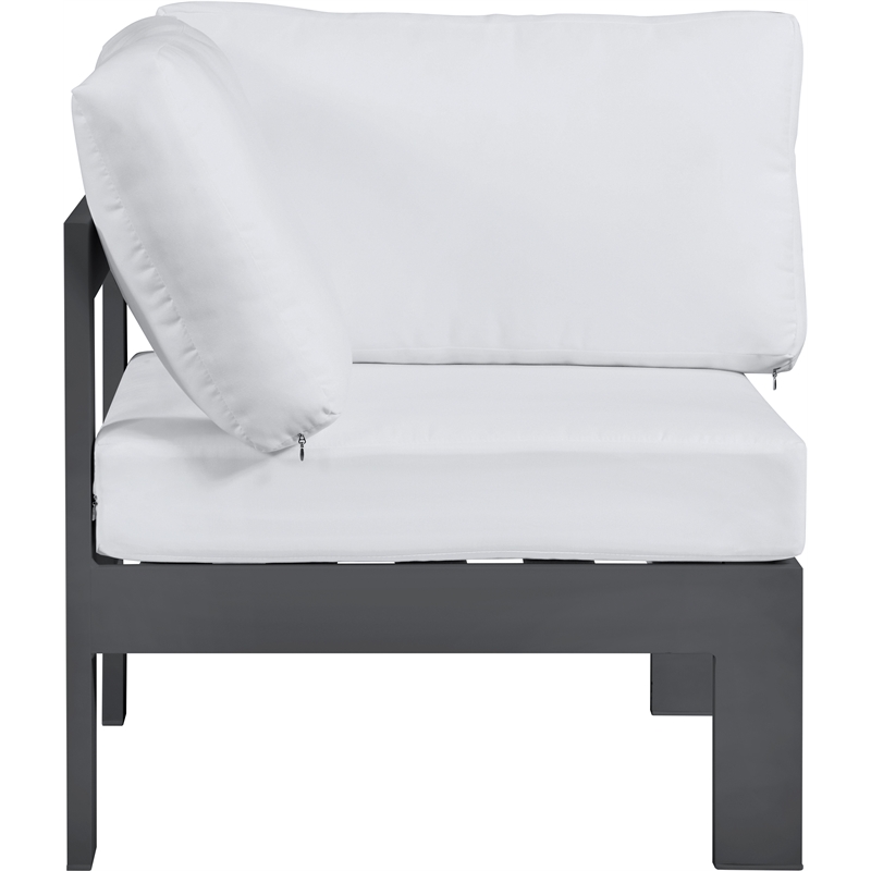 Meridian Furniture Nizuc White Outdoor Patio Corner Chair