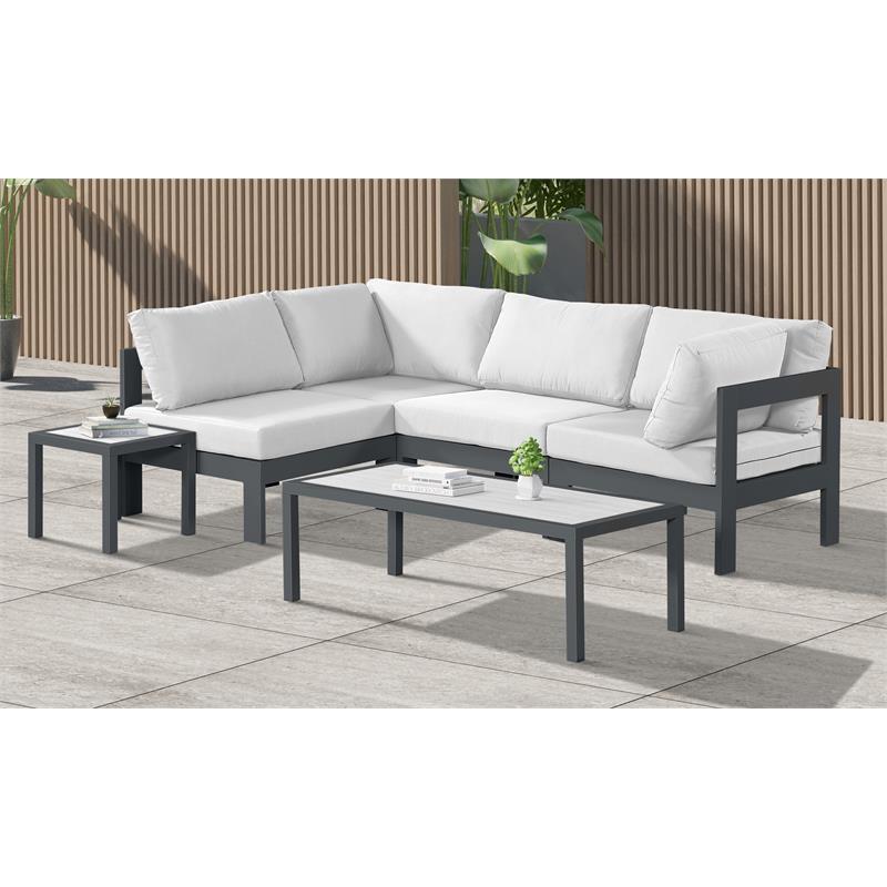 Meridian Furniture Nizuc White Outdoor Patio Modular Sectional