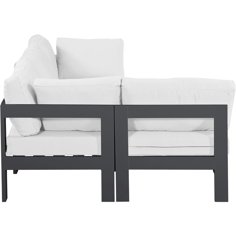 Meridian Furniture Nizuc White Outdoor Patio Modular Sectional