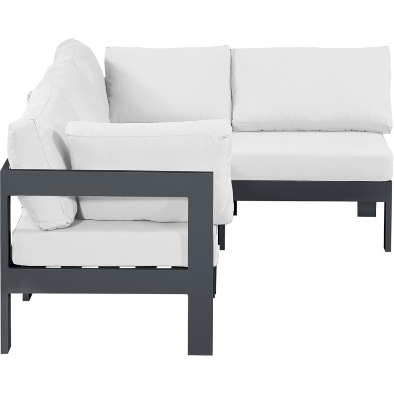 Meridian Furniture Nizuc White Outdoor Patio Modular Sectional
