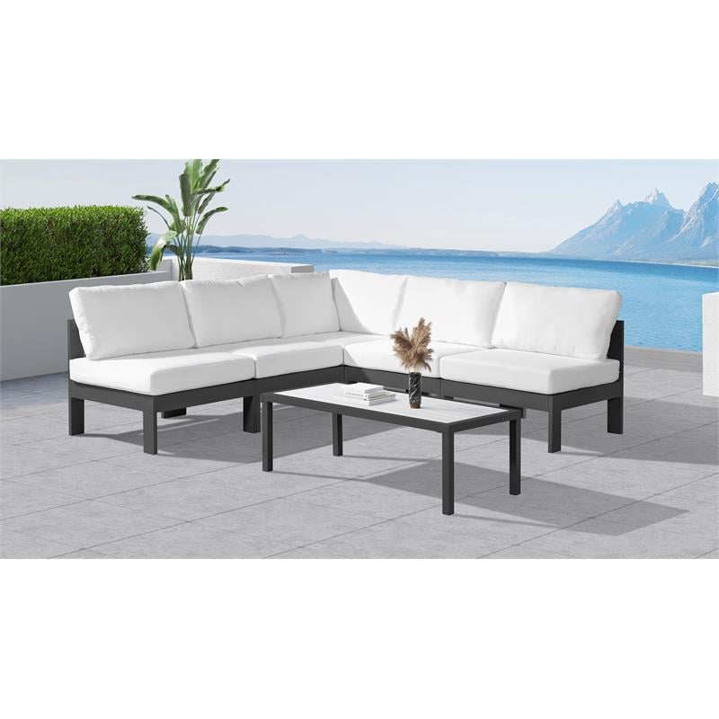 Meridian Furniture Nizuc White Outdoor Patio Modular Sectional