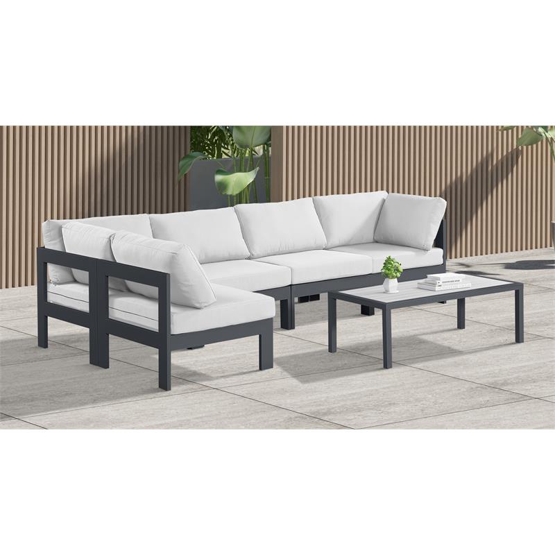 Meridian Furniture Nizuc White Outdoor Patio Modular Sectional